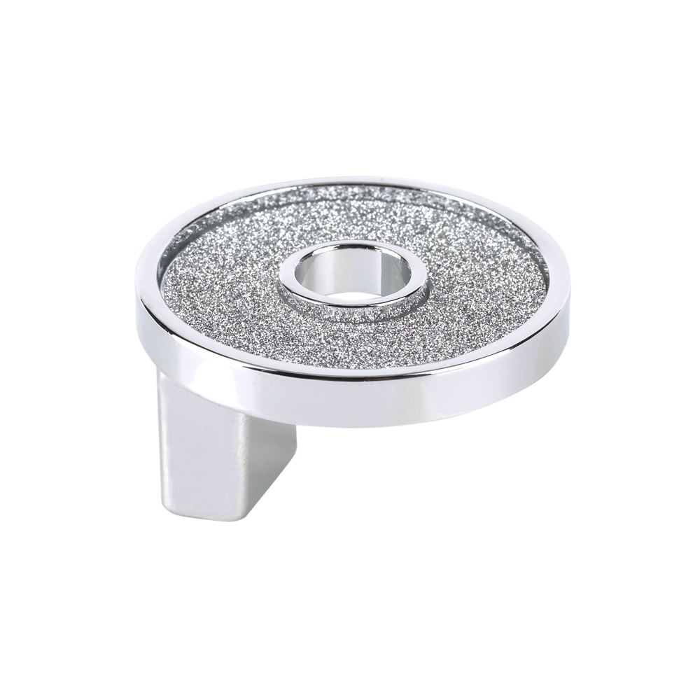 Topex Hardware P2906.33CRLSIL Small Round Knob with Hole Sparkling Swarovski Crystal - Chrome