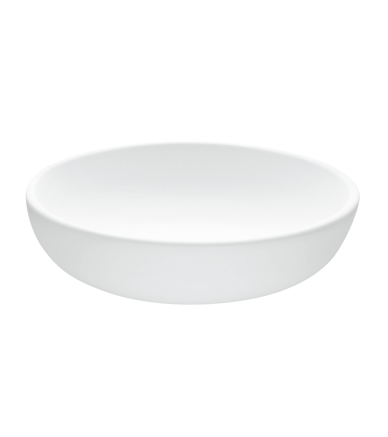 MTI MTCS721R-WH-GL Luna 2 Engineered Solid Stone Round with Rolled Rim Sink 16" - White Gloss