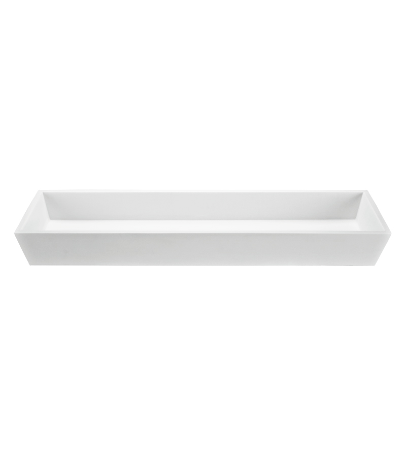 MTI MTCS732-WH-MT Petra 5 Engineered Solid Stone Sink 48X14 - White Matte