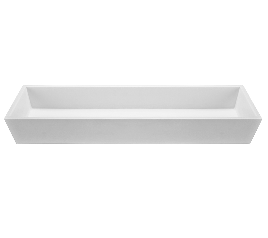 MTI MTCS747-WH-GL Petra 7 Engineered Solid Stone Sink 41.125" x 14.375" x 4.625" - White Gloss