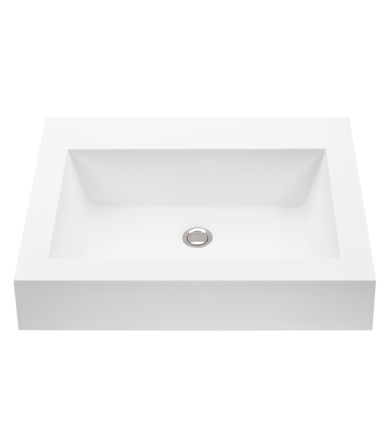 MTI MTCS700-WH-GL Metro 1 Engineered Solid Stone Sink 22X17 - White Gloss