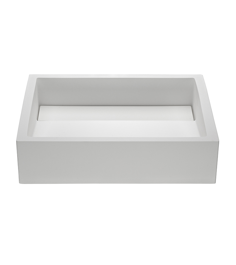 MTI MTCS712-WH-GL Wymara 1 Engineered Solid Stone Sink 20X16 - White Gloss