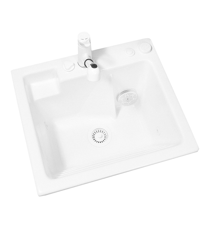 MTI MTLS110J-BI Gentle Jet Laundry Sink 110J with Washboard Front - Biscuit - Click Image to Close