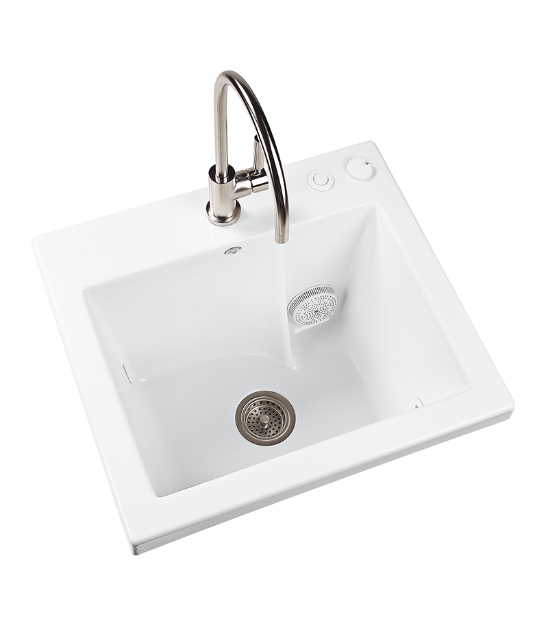 MTI MTLS120J-WH-UM Gentle Jet Laundry Sink Prep and Bar Laundry Sink - White Undermount
