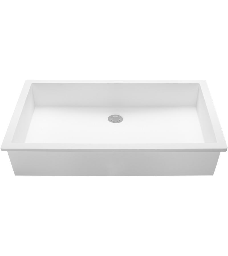 MTI MTCS766-BI-GL Petra 13 Undermount Engineered Solid Stone Sink 26X16 - Biscuit Gloss