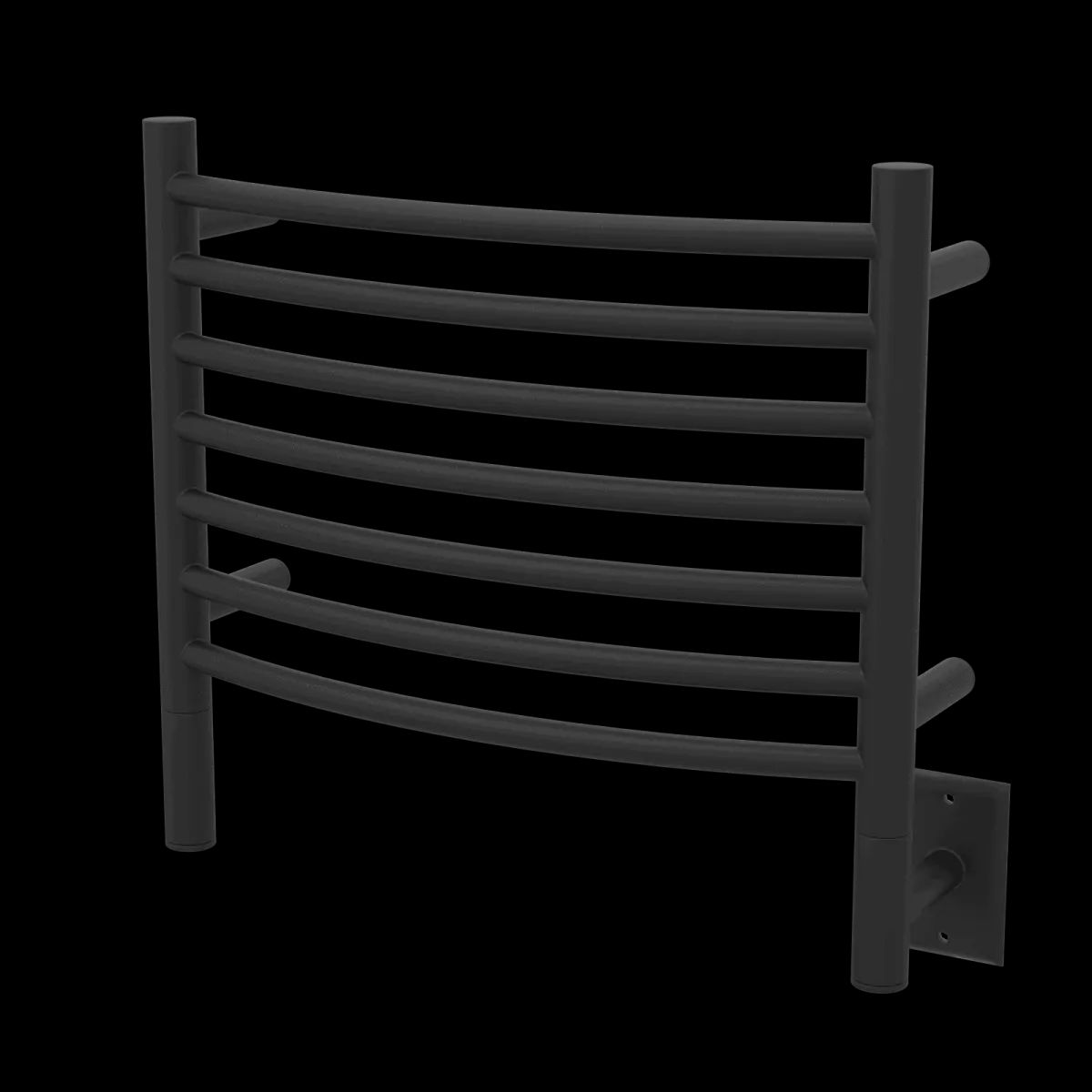 Amba HCMB Model H Curved 7 Bar Hardwired Towel Warmer - Matte Black - Click Image to Close