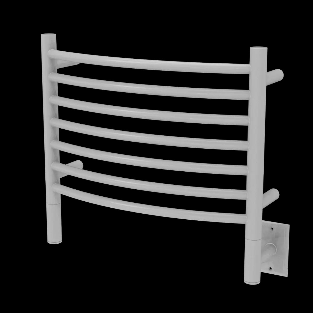 Amba HCW Model H Curved 7 Bar Hardwired Towel Warmer - White - Click Image to Close