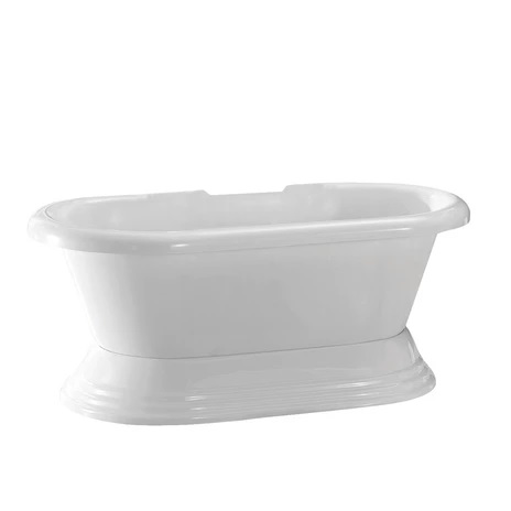 Barclay ADR7H60B-WH Calypso 60" Acrylic Double Roll Top Tub on Base - Click Image to Close