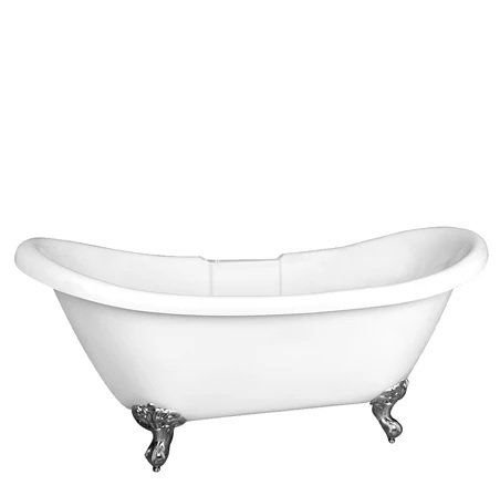 Barclay ADS7H63I-WH-CP Meilyn 63" Acrylic Double Slipper Tub
