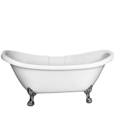 Barclay ADS7H63LP-WH-BN Meryl 63" Acrylic Double Slipper Tub - Click Image to Close