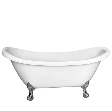 Barclay ADSN63LP-WH-BN Meryl 63" Acrylic Double Slipper Tub - Click Image to Close