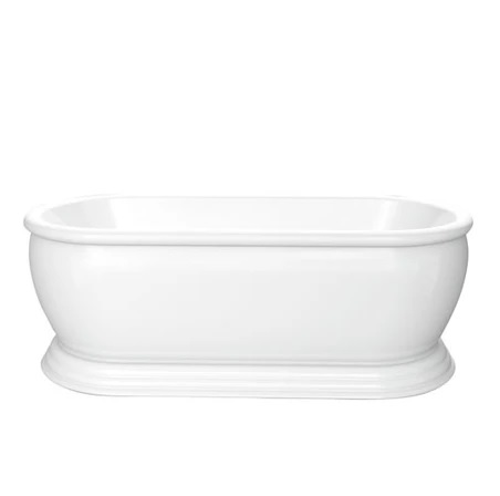 Barclay ATDRN69B-WH Claremont 69" Acrylic Double Roll Top Tub on Base - Click Image to Close