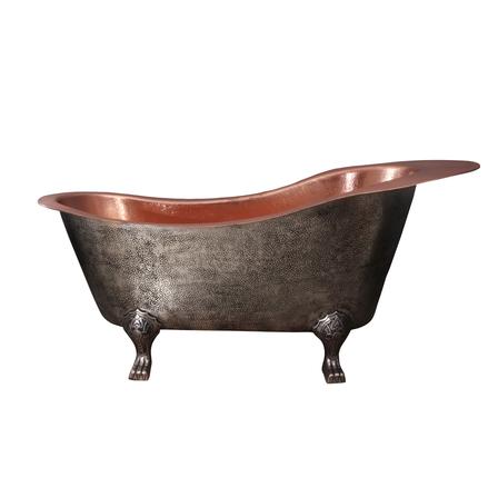Barclay COTSN73JF-AP-AC Naples 73" Copper Slipper Tub with Copper Feet