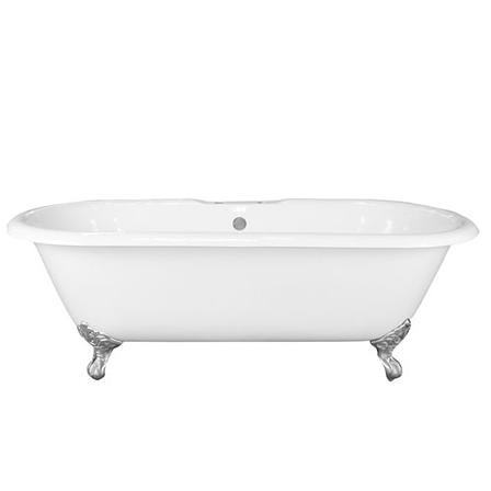 Barclay CTDR7H61-WH-CP Columbus 61" Cast Iron Double Roll Top