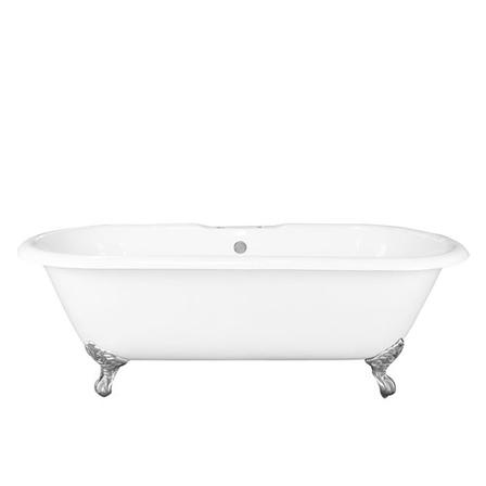 Barclay CTDRH-WH-CP Duet 67" Cast Iron Double Roll Top Tub