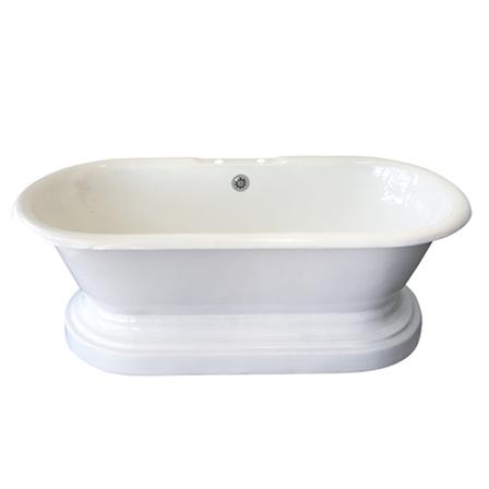 Barclay CTDRHB-WH Duet 67" Cast Iron Double Roll Top Tub on Base