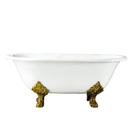 Barclay CTDRN61LP-WH-WH Dawson 61" Cast Iron Double Roll Top Tub