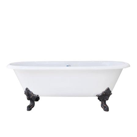 Barclay CTDRN72-WH-BL Gallagher 72" Cast Iron Double Roll Top Tub