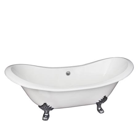Barclay CTDS7H61-WH-BL Macon 61" Cast Iron Double Slipper Tub