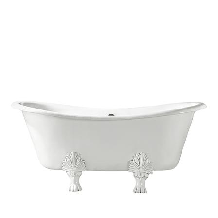 Barclay CTDS7H66-WH-WH Markus 66" Cast Iron Double Slipper Tub