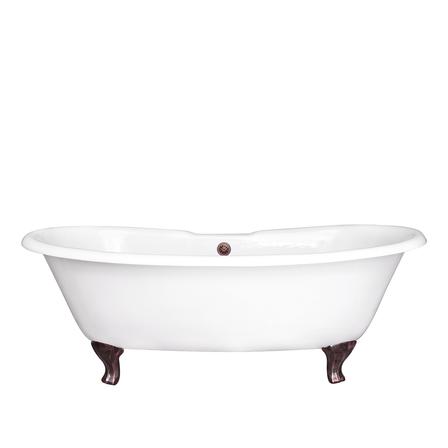 Barclay CTDS7H71-WH-PN Maurice 71" Cast Iron Double Slipper Tub