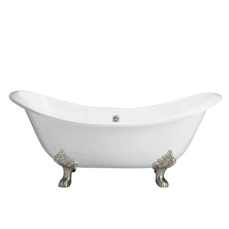 Barclay CTDSH-WH-ORB Marshall 71" Cast Iron Double Slipper Tub