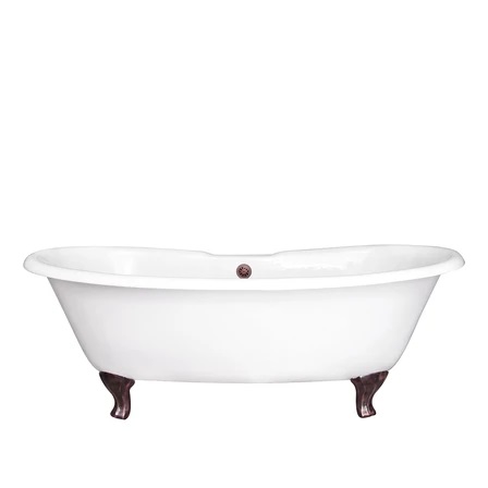 Barclay CTDSN71-WH-ORB Maurice 71" Cast Iron Double Slipper Tub