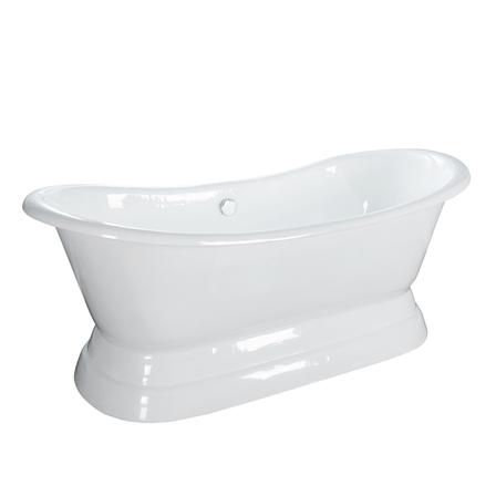 Barclay CTDSN74B-WH Randall 72" Cast Iron Double Slipper Tub with Base