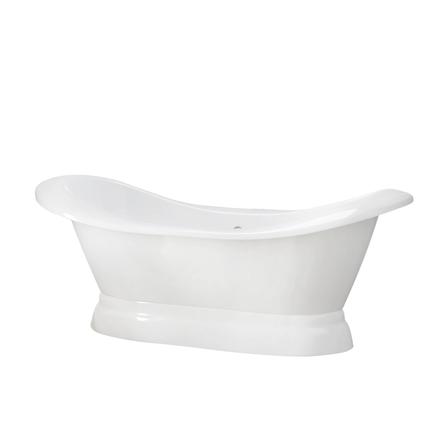 Barclay CTDSNB-WH Marshall 71" Cast Iron Double Slipper Tub on Base