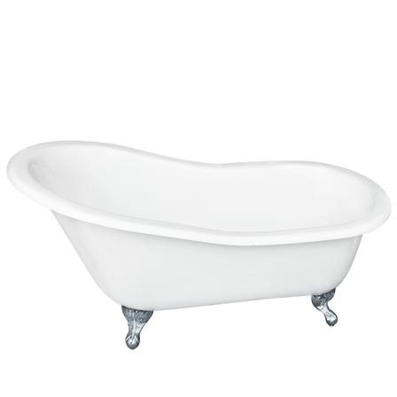 Barclay CTS7H67-WH-CP Icarus 67" Cast Iron Slipper Tub