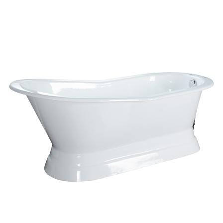 Barclay CTSN61B-WH Leonardo 61" Cast Iron Slipper Tub on Base