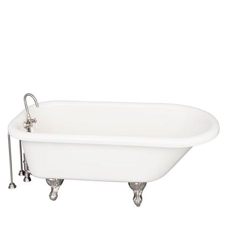 Barclay TKADTR60-BBN4 Anthea 60â€³ Acrylic Roll Top Tub Kit in Bisque - Brushed Nickel Accessories