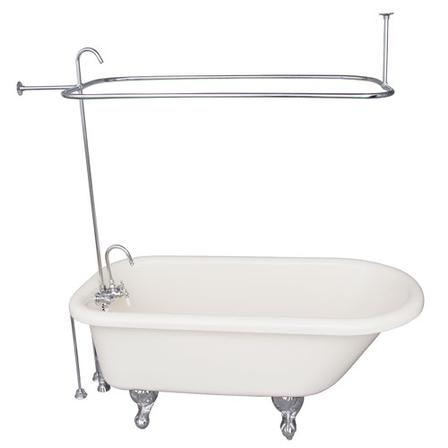 Barclay TKADTR60-BCP1 Anthea Acrylic Roll Top Tub Kit in Bisque - Polished Chrome Accessories