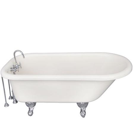 Barclay TKADTR60-BCP10 Anthea Acrylic Roll Top Tub Kit in Bisque - Polished Chrome Accessories