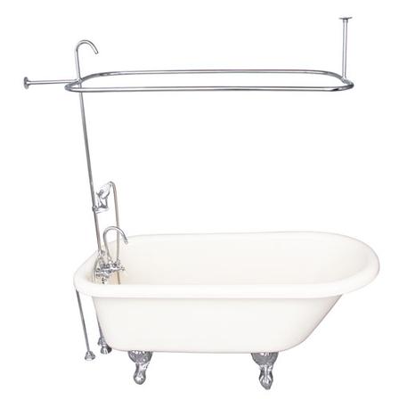 Barclay TKADTR60-BCP2 Anthea Acrylic Roll Top Tub Kit in Bisque - Polished Chrome Accessories