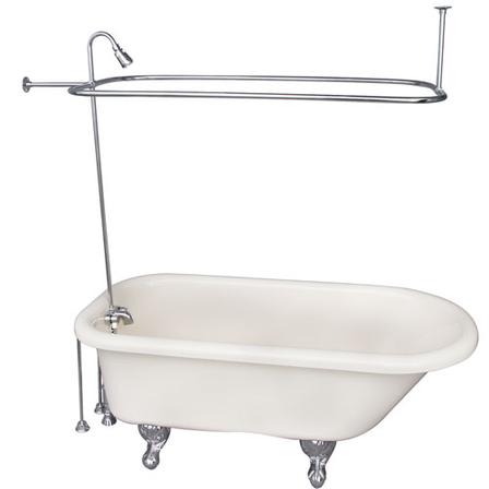 Barclay TKADTR60-BCP3 Anthea Acrylic Roll Top Tub Kit in Bisque - Polished Chrome Accessories