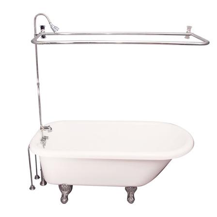 Barclay TKADTR60-BCP4 Anthea Acrylic Roll Top Tub Kit in Bisque - Polished Chrome Accessories