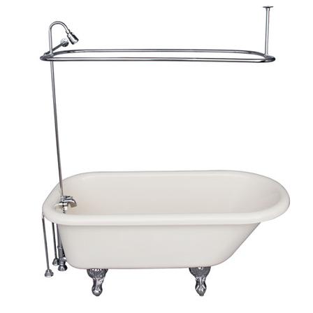 Barclay TKADTR60-BCP5 Anthea Acrylic Roll Top Tub Kit in Bisque - Polished Chrome Accessories