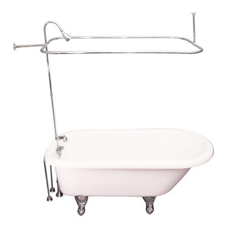 Barclay TKADTR60-BCP6 Anthea Acrylic Roll Top Tub Kit in Bisque - Polished Chrome Accessories