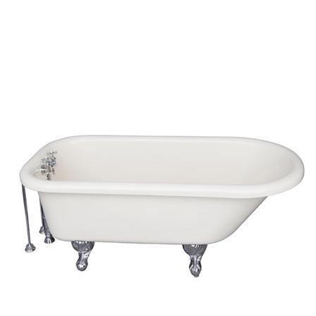 Barclay TKADTR60-BCP7 Anthea Acrylic Roll Top Tub Kit in Bisque - Polished Chrome Accessories