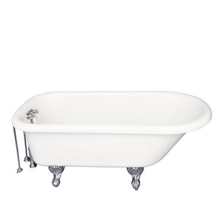 Barclay TKADTR60-BCP8 Anthea Acrylic Roll Top Tub Kit in Bisque - Polished Chrome Accessories