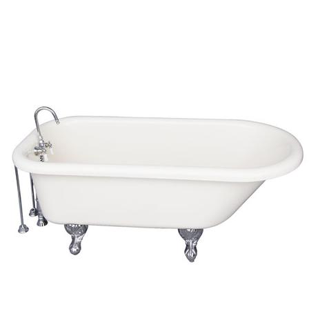 Barclay TKADTR60-BCP9 Anthea Acrylic Roll Top Tub Kit in Bisque - Polished Chrome Accessories