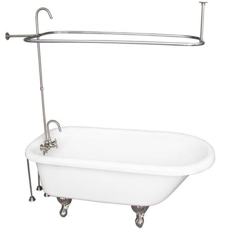 Barclay TKADTR60-WBN1 Anthea 60â€³ Acrylic Roll Top Tub Kit in White - Brushed Nickel Accessories