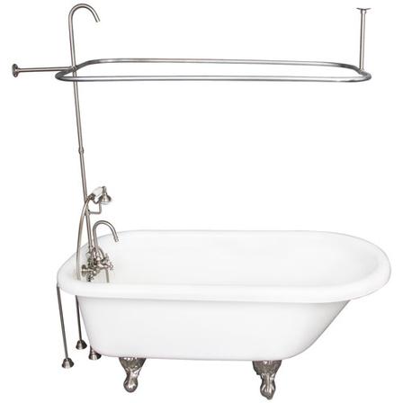 Barclay TKADTR60-WBN2 Anthea 60â€³ Acrylic Roll Top Tub Kit in White - Brushed Nickel Accessories