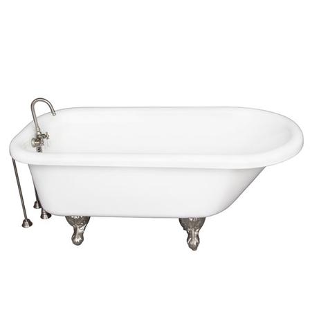 Barclay TKADTR60-WBN4 Anthea 60â€³ Acrylic Roll Top Tub Kit in White - Brushed Nickel Accessories