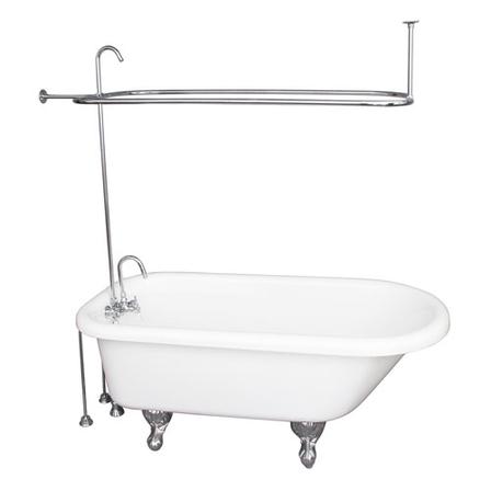 Barclay TKADTR60-WCP1 Anthea 60â€³ Acrylic Roll Top Tub Kit in White - Polished Chrome Accessories