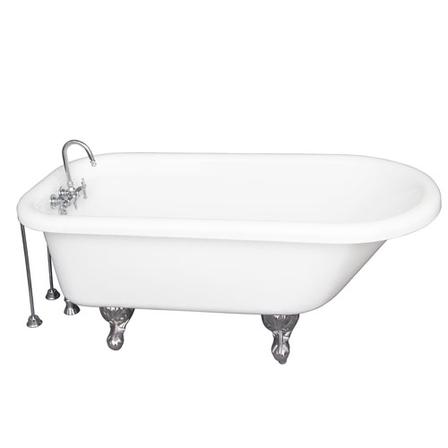 Barclay TKADTR60-WCP10 Anthea 60â€³ Acrylic Roll Top Tub Kit in White - Polished Chrome Accessories