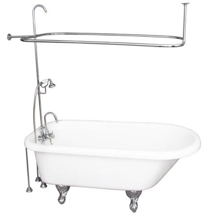 Barclay TKADTR60-WCP2 Anthea 60â€³ Acrylic Roll Top Tub Kit in White - Polished Chrome Accessories
