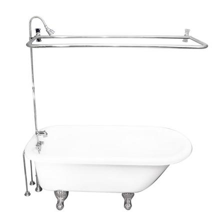 Barclay TKADTR60-WCP4 Anthea 60â€³ Acrylic Roll Top Tub Kit in White - Polished Chrome Accessories