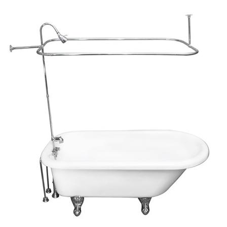 Barclay TKADTR60-WCP6 Anthea 60â€³ Acrylic Roll Top Tub Kit in White - Polished Chrome Accessories